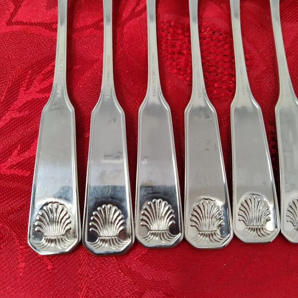 8X CF Colonial Shell Stainless Cocktail Forks Korea